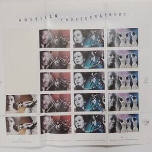 17x 2004 American Choreographers Stamps, 37¢ Balanchine, Graham, de Mille, Ailey